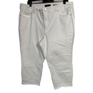 Charter Club Capri Bristol Sz 18 White‎ Crop Mid Rise Stretch Pockets Casual